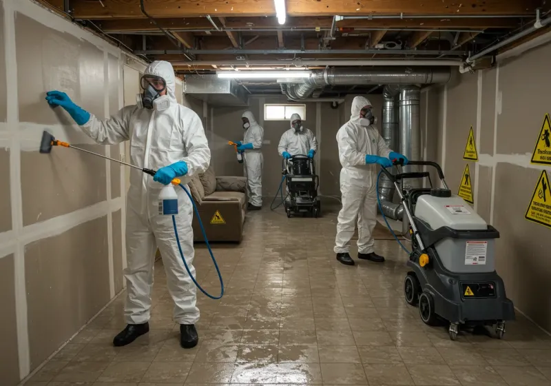 Basement Moisture Removal and Structural Drying process in Carrabelle, FL